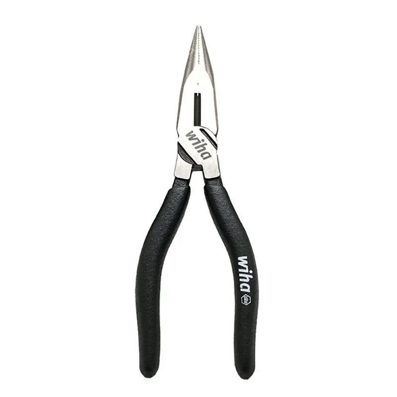 Wiha 45841 Black Forest Long Nose Pliers 160mm Long Electrician Repair Hand Tool for Cutting Clamping Stripping No-slipping