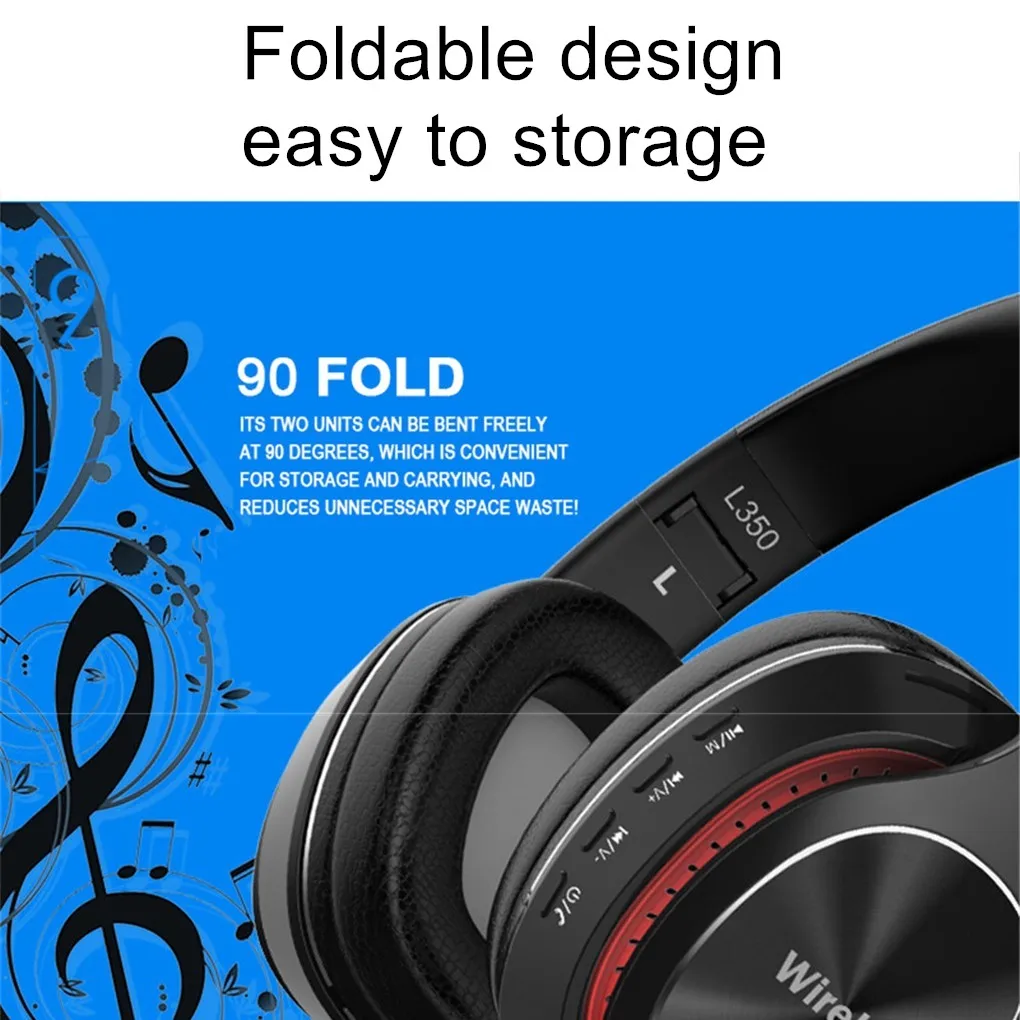 سماعة أذن بلوتوث من Shoumi، غطاء أذن أكبر، سماعة رأس لاسلكية حقيقية قابلة للطي، حزمة كاملة من خوذة الأذن مع ميكروفون