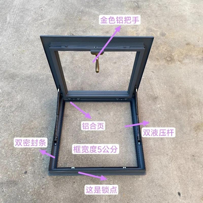 Aluminum Alloy Skylight Roof Sloping Flat Roof Skylight Cover, Sun Room Lighting Well, Attic, Basement Staircase
