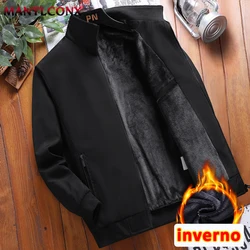 MANTLCONX Men Winter Thermal Fleece Jacket Men Casual Windproof Jackets for Men Autumn Outwear Parka Coat Business Office Dress