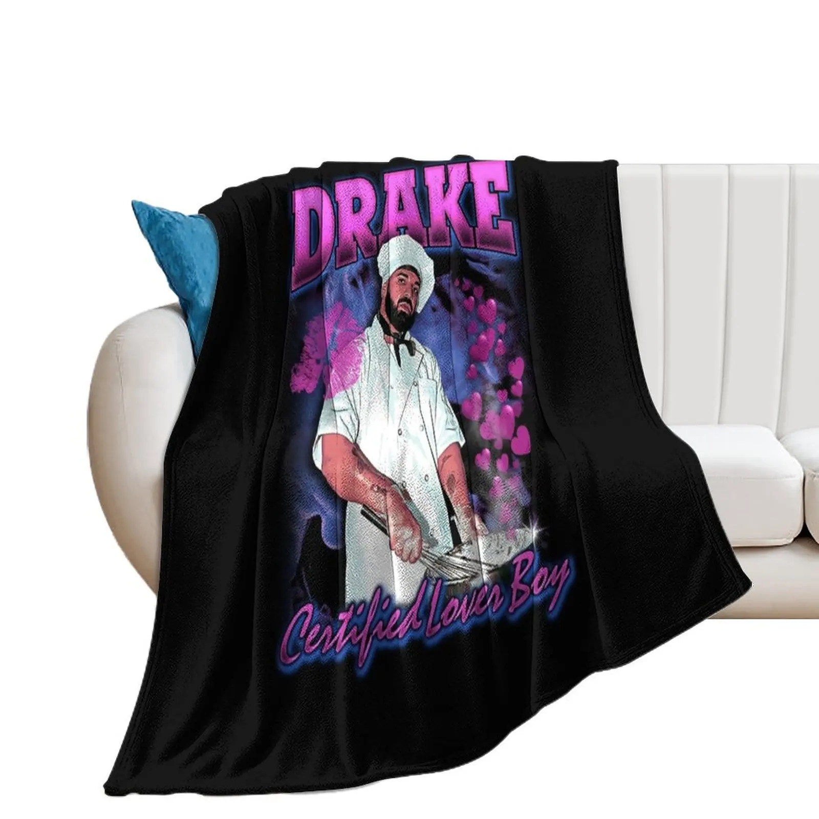 Drake CLB Vintage 90s Bootleg Design Throw Blanket Travel Large Vintage Blankets