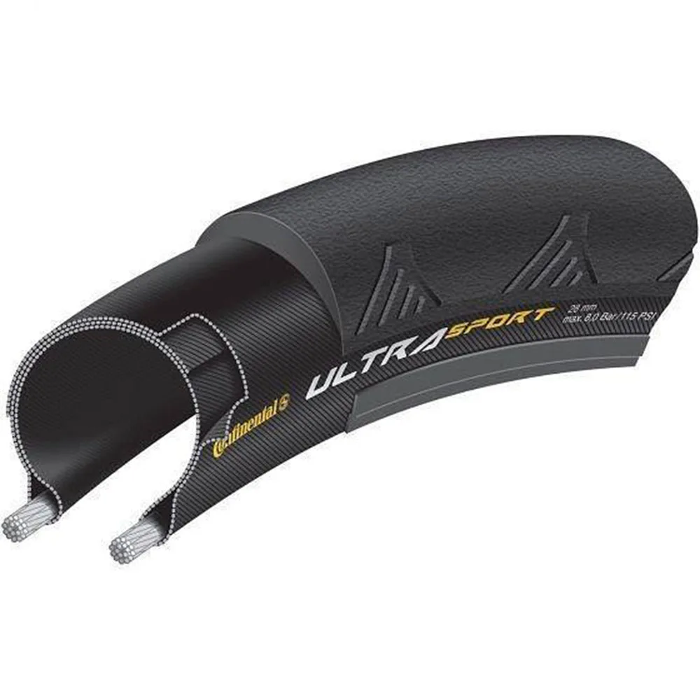 2 Stück Continental Ultra Sport III 700x23/25/28c Schwarzer Faltbarer PureGrip 3 Rennrad-Reifen Faltreifen – Detail 3