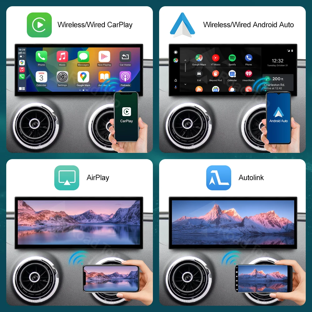 12.3 RoadTop CarPlay اللاسلكي لأودي A3 S3 B9 MIB MIB2 2014-2019 الوسائط المتعددة شاشة لينكس أندرويد السيارات Airplay Autolink