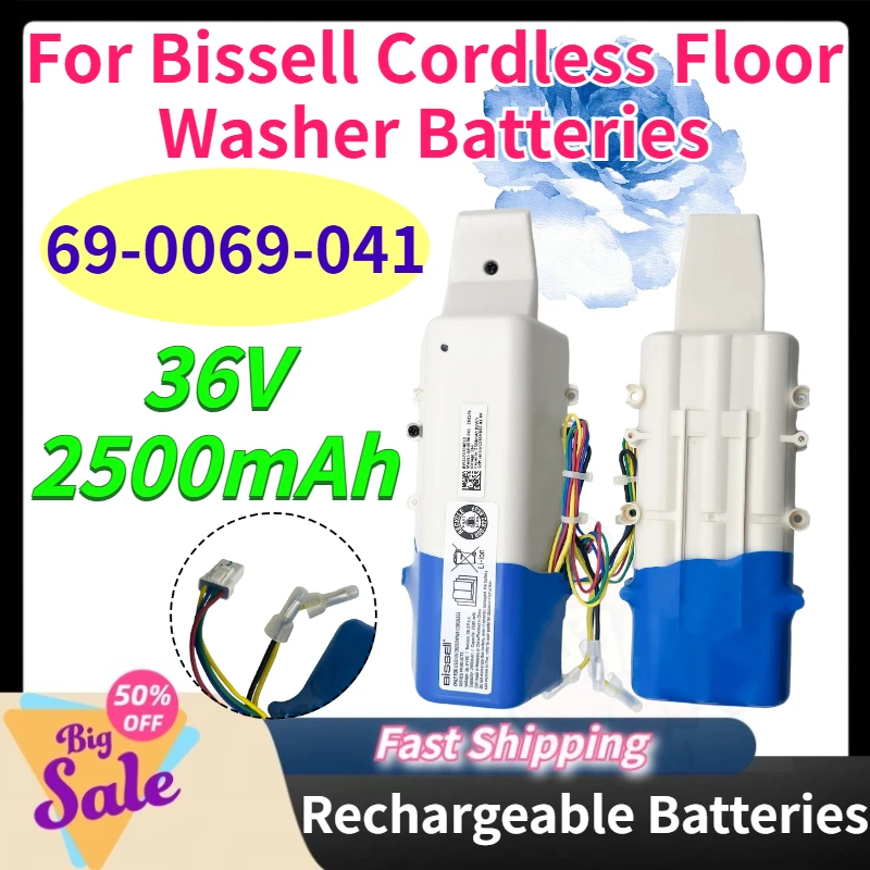 High-quality 2500mAh/90Wh 69-0069-041 Floor Washer Batteries for Bissell Cordless 36V Rechargeable Lithium-ion Battery