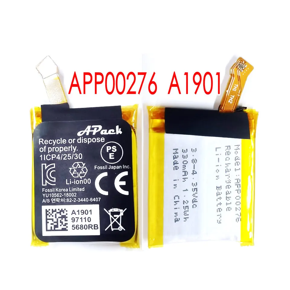 Batería nueva original APACK APP00276, A1901, YU10562-18002, batería de repuesto para smartwatch 3