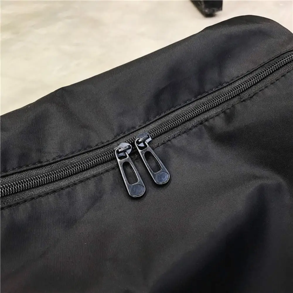 

Solid Color Men's Shoulder Bag Large Capacity Multifunctional Canvas Crossbody Bag Zipper Wide Strap Simple Shoulder Bag Women