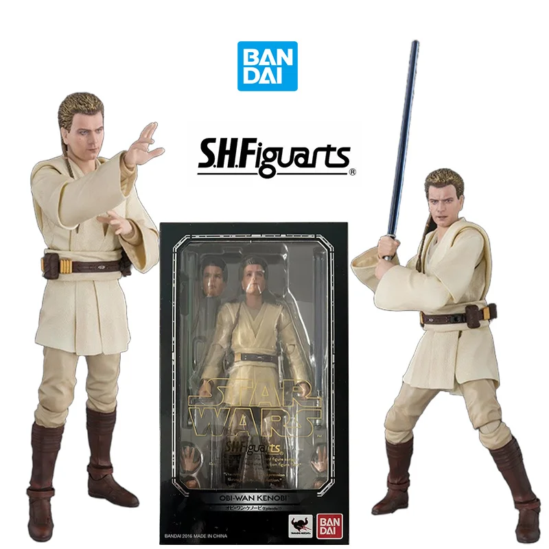 Bandai S.H.Figuarts Obi-Wan Kenobi Star Wars Episode 1 16Cm Anime Original Action Figure Model Toy Birthday Gift Collection