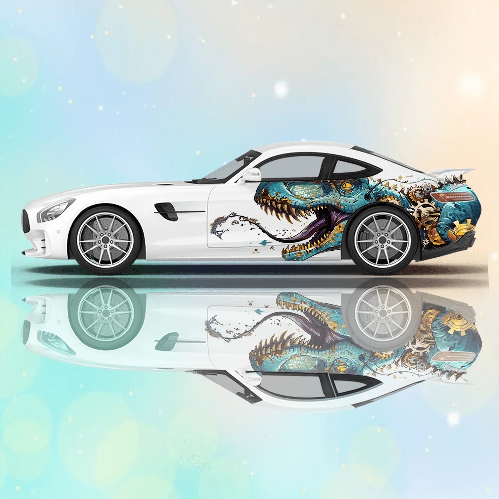 

Mechanical Tyrannosaurus Rex Car Vinyl Wraps Decal Self-adhesive PVC Sticker Suitable for Trucks SUV Decor Auto Accessories Gift