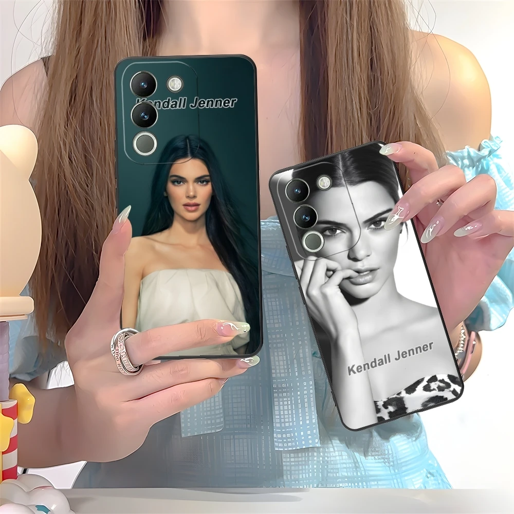 Kendall Jenner 컬러 휴대폰 케이스, VIVO Y95 Y93 Y31 Y20 V19 V17 V15 Pro X60 NEX, 블랙 소프트 휴대폰 커버 쉘