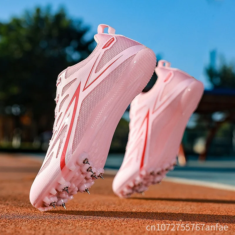 Women Running Track Spike Soft Field Athletic Sprint Shoes Professional Long Jump Light weight Non Slip Nails Race Racing Match