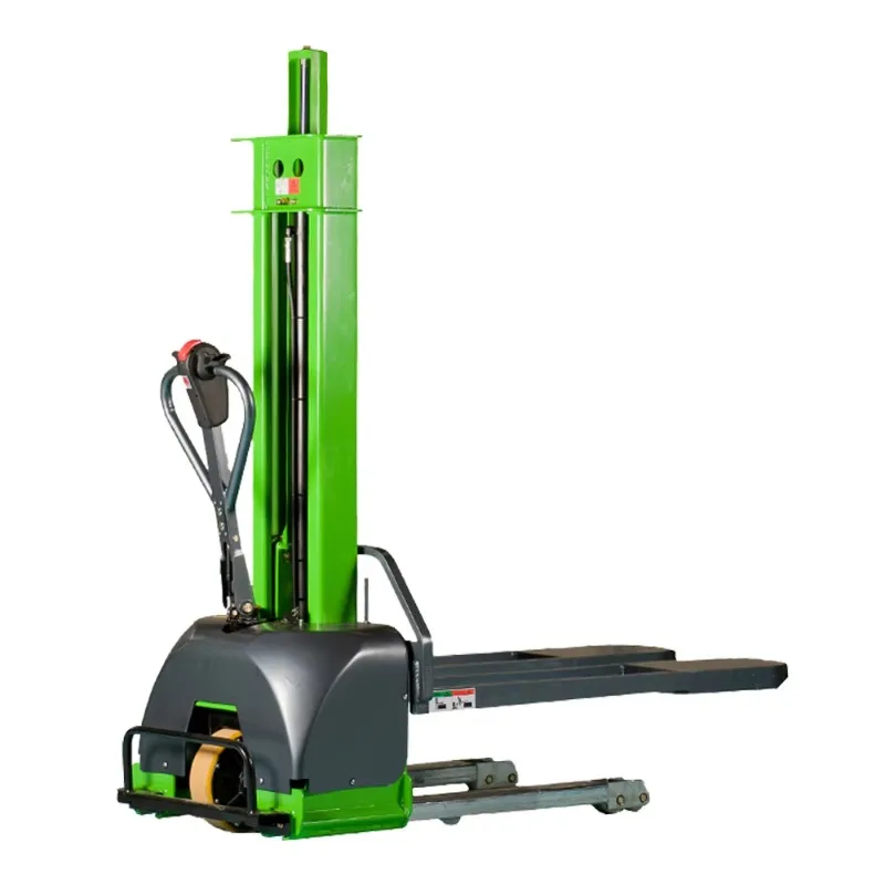 Self Loading Lifting Portable Forklift Semi Self Stacker Electric Stacker Pallet Truck