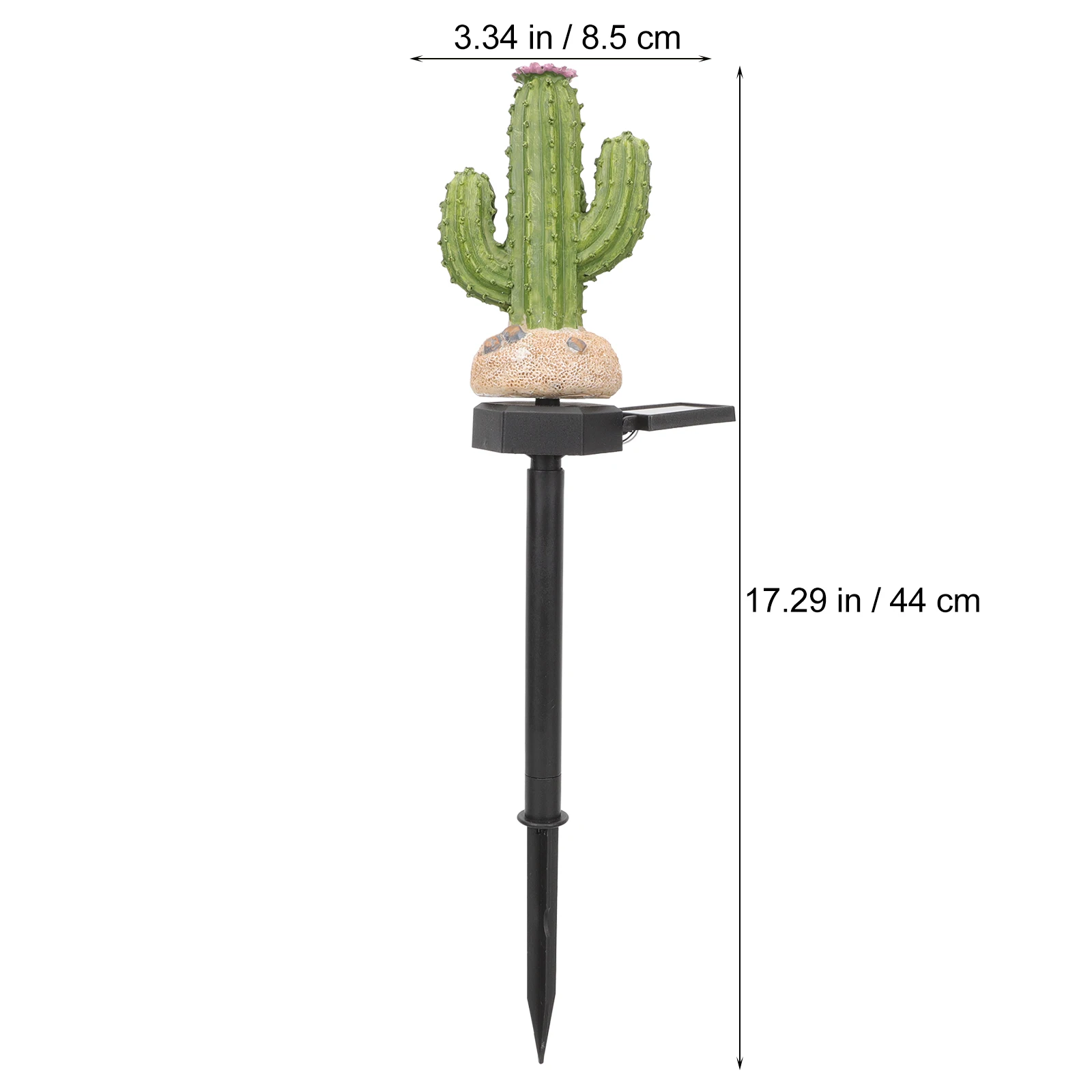 

Solar Garden Stake Light Cactus Dark Green Waterproof Landscape Lighting Outdoor Decorative Yard Resin Saving
