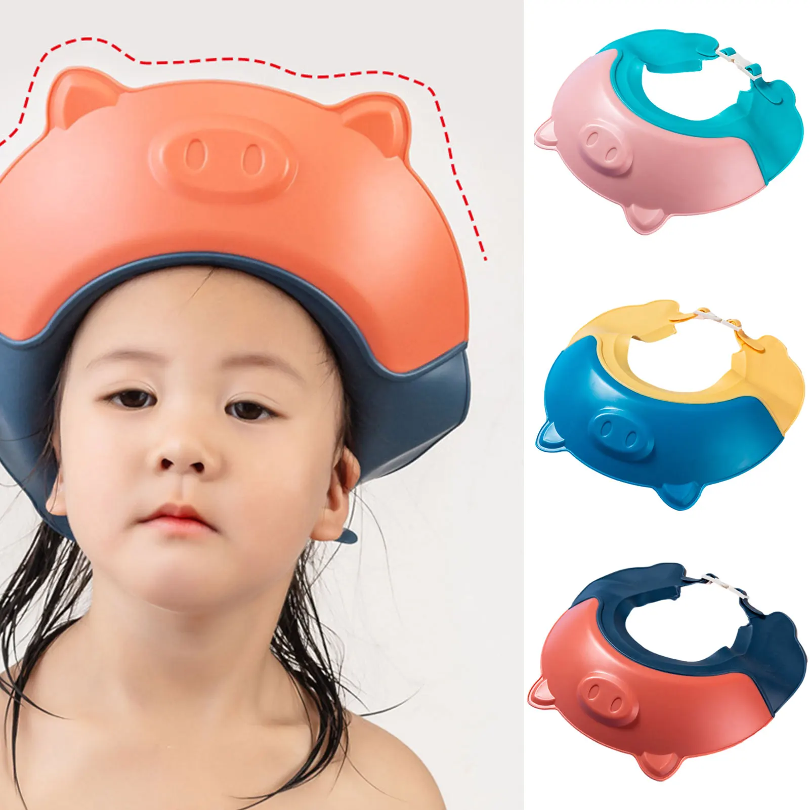 Baby Safe Shampoo Shower Caps Adjustable Bath Protection Caps Hat for Baby Newborn Infant Wash Hair Cover Shield Ear Protector