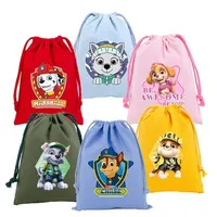 Paw Patrol Drawstring Bags Chase Skye Storage Bag Large Capacity Portable Pouch Kids Anime Waterproof Backpack Character Pattern