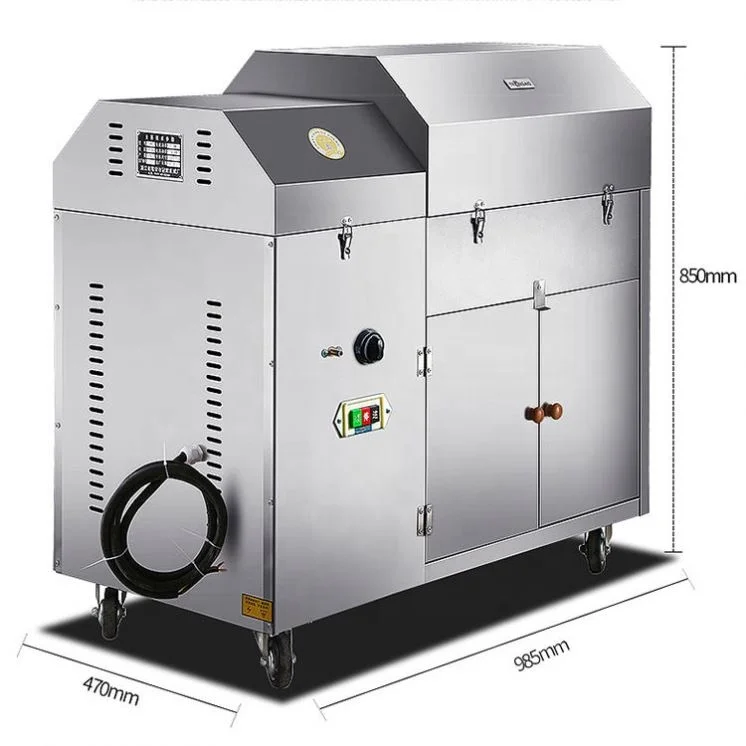 30-50kg Commercial &  Dual Heating Nut Roaster, Rotary Drum Peanut Almond Cashew Coffee Bean Sesame Chestnut