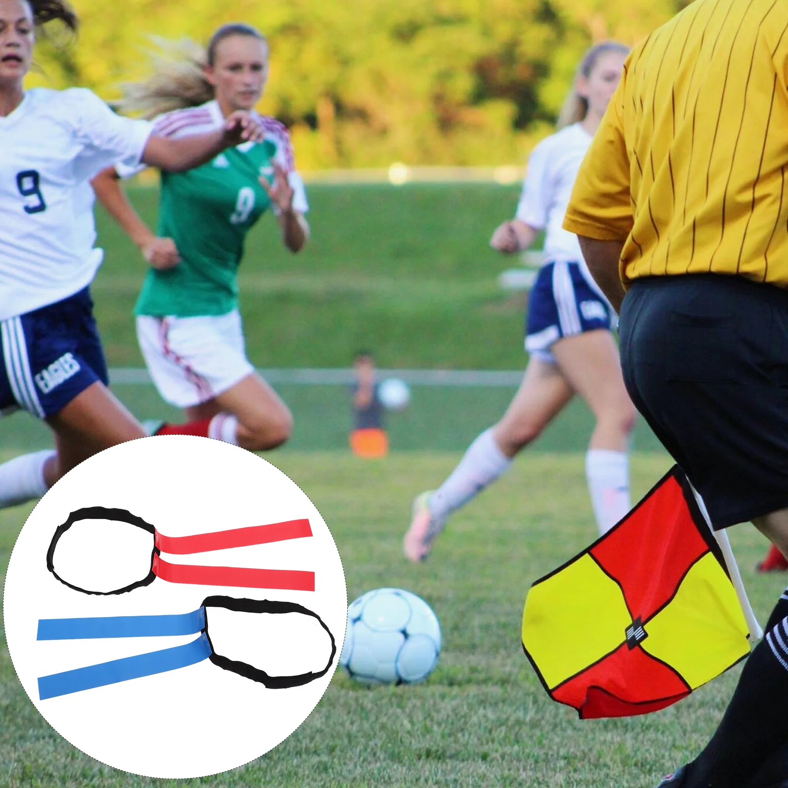 

2Sets Football Flag Belts Adjustable Rugby Waist Flags Durable Football Supplies Outdoor Use Rugby Flags Belt