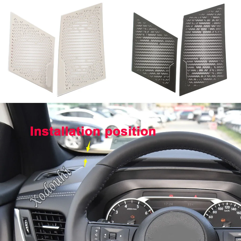 

Car Front Horn Speaker Round Trim Cover Frame Decoration Sticker Auto Interior Accessories For Nissan Qashqai J12 2022 2023 2024