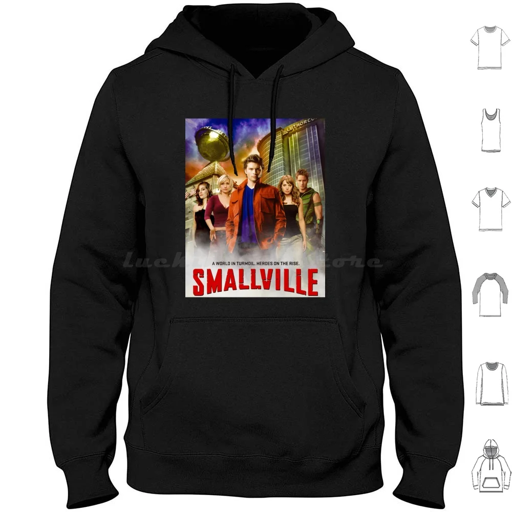 سترة بغطاء للرأس من سلسلة Smallville Tv بأكمام طويلة من القطن من سلسلة Smallville Tv