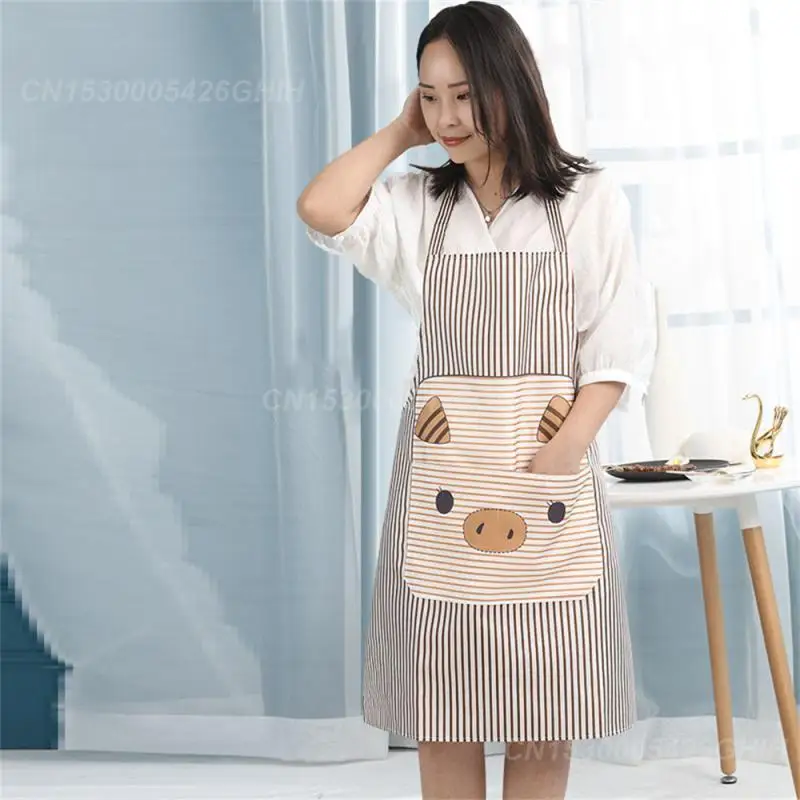 Hand-wiping Apron Oil Proof Korean Fashion Kitchen Antifouling Apron Kitchen Accessories Sleeveless Apron Cartoon Piggy Creative