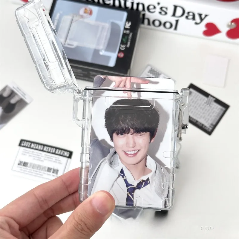 

Transparent Photocards Storage Box INS Korean Idol Photo Card Holder Business Card Box Photo Album Card Sealed Box Organizer
