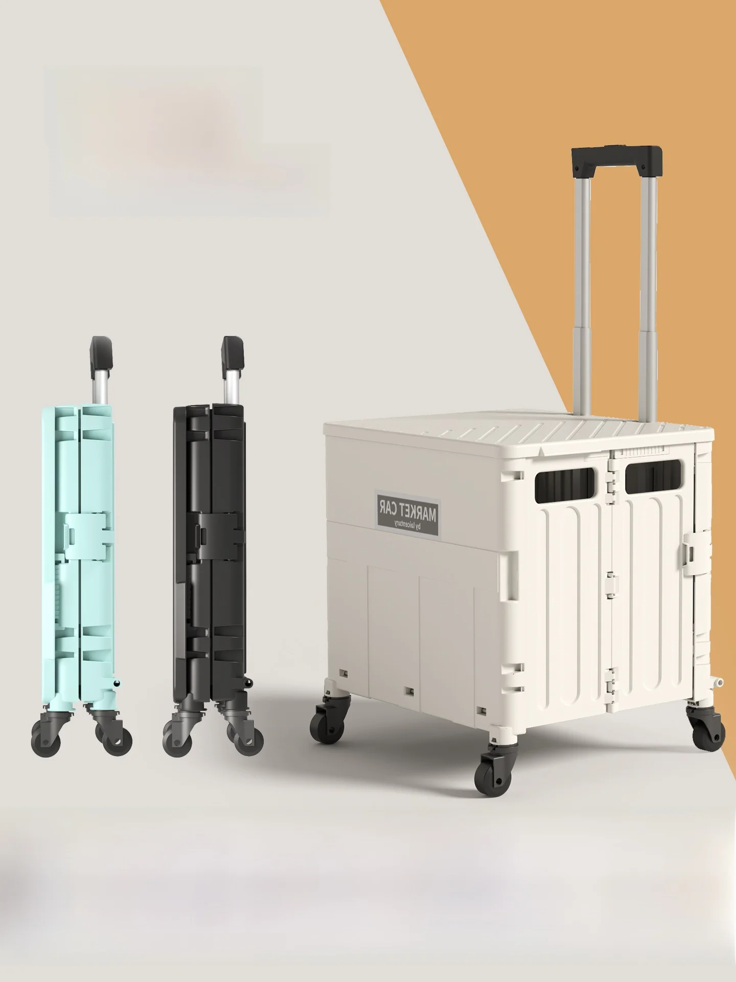 portable-folding-shopping-cart-pushcart-picnic-supply-vegetable-buying-car-home-use-pull-rod-vehicle-plastic-material