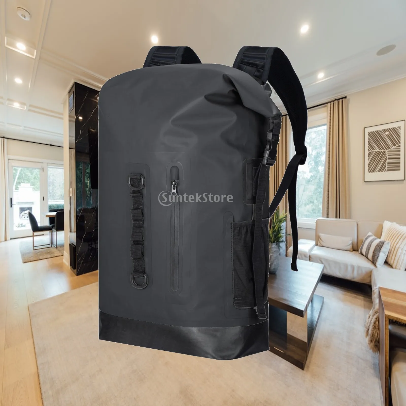 Waterproof Backpack Lightweight Roll-Top Backpack Daypack Heavy-Duty Rucksack Casual for Travelers, Travel, Hiking