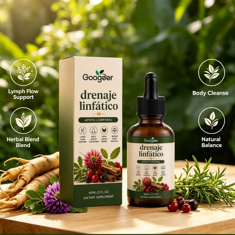 60ml Natural Lymphatic Drainage Herbal Drops Organic Botanical Blend Liquid Supplement for Body Detox and Lymph Flow Support