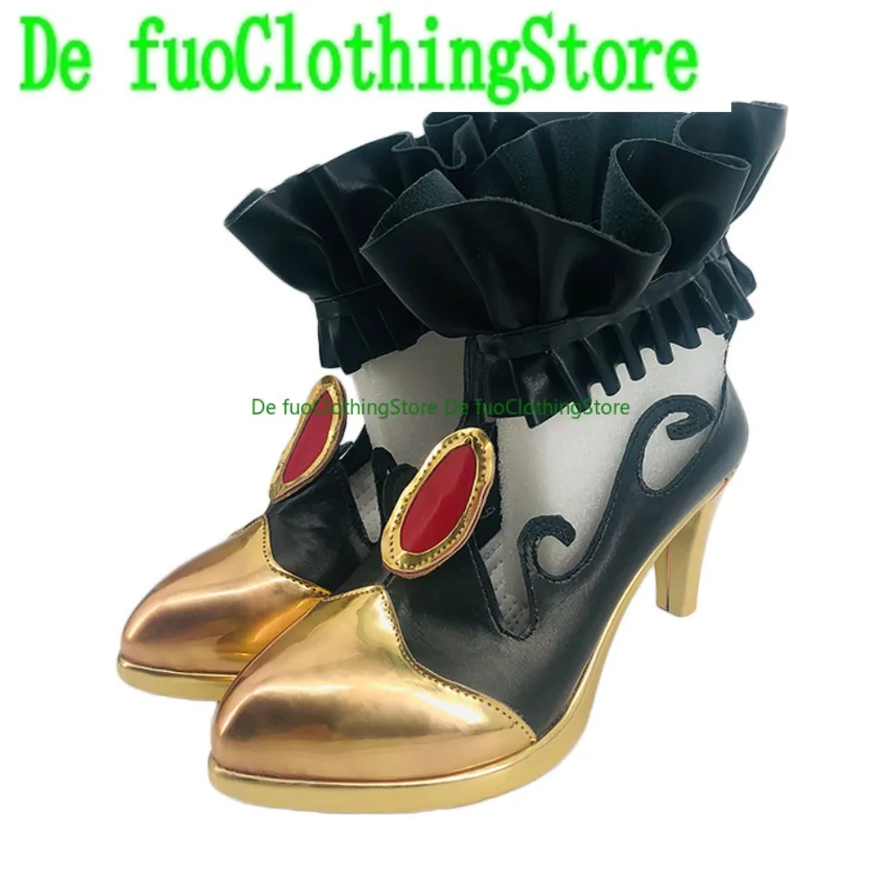 DefuoClothing 화이트 라이트 잉 코스프레 신발 애니메이션 게임 롤플레잉 할로윈 의상 소품 신발 부츠