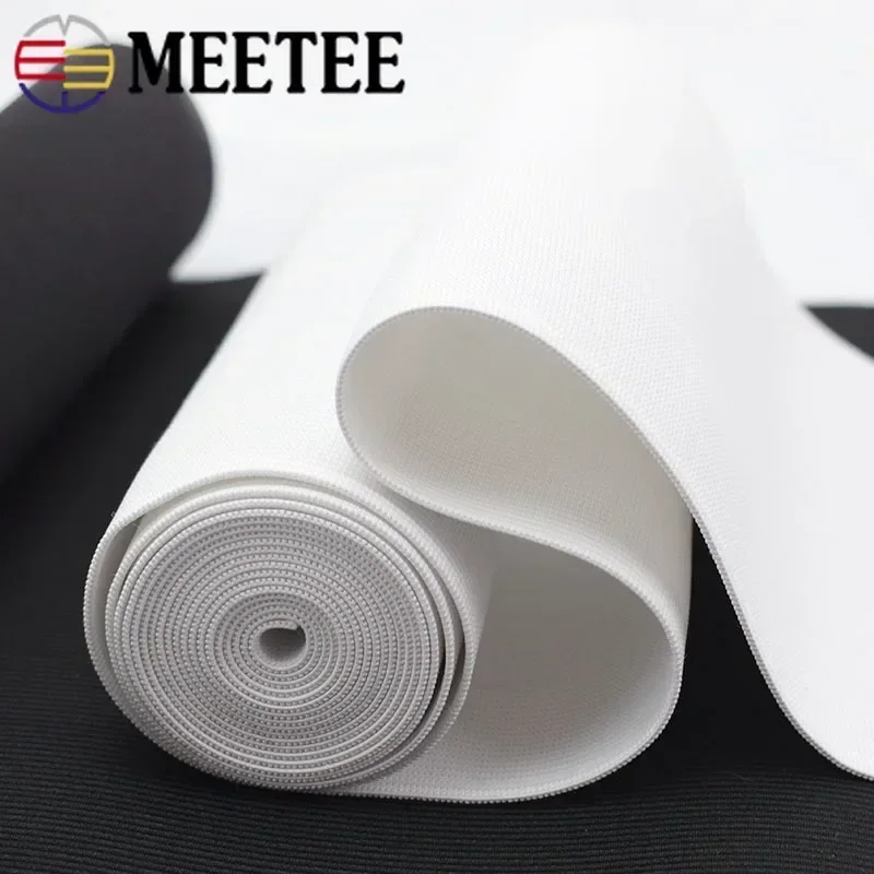 1M Meetee 10-50cm Soft Skin Elastic Band For Sewing Pants Belt Underwear Rubber Wrist Waist Spring Tapes DIY Garment Accessories