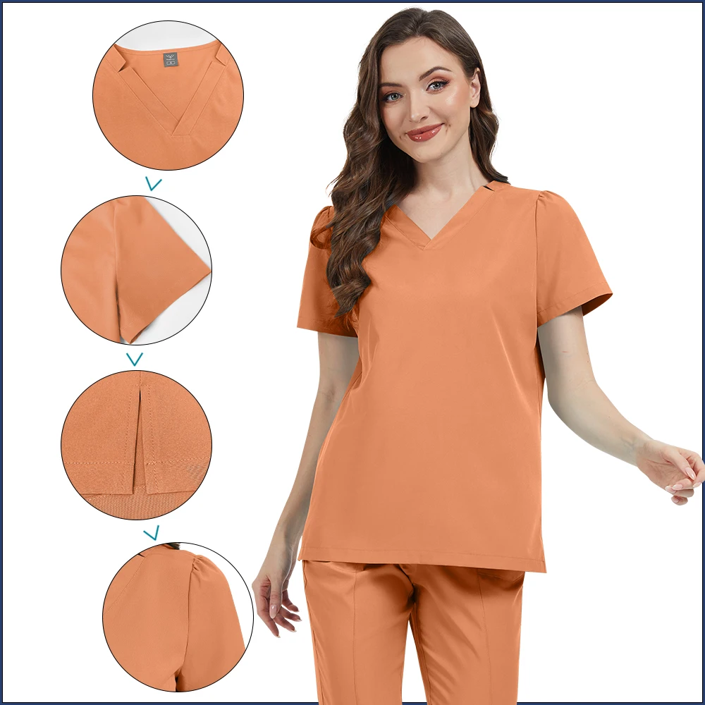 Combinaison de travail de beauté multicolore de haute qualité, uniformes d'infirmière médicale, uniforme chirurgical d'hôpital, ensemble de gommages de soins infirmiers, accessoires pour femmes
