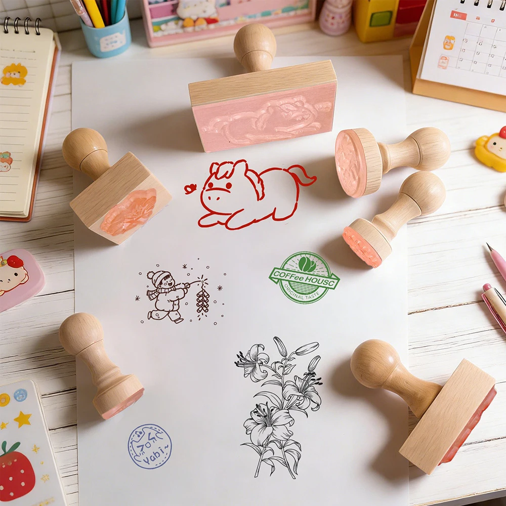 Personalisierter Holz-Stempel mit Logo, individuell gestaltbarer DIY-Holzgriffstempel, Stempel mit individuellem Muster für Hochzeitsverpackungen und Scrapbooking – Detail 6