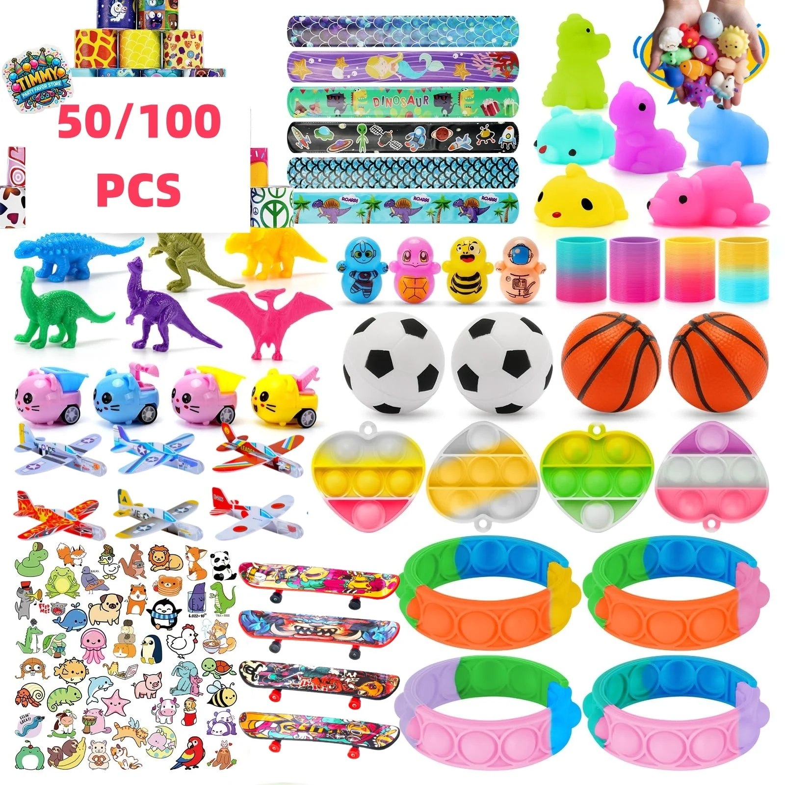 50/100 Pièces Jouets Pop pour Enfants, Cadeaux de Fête, Jouets en Boîte Trésor, Prix de Carnaval pour la Classe, Petits Jouets Pop Fidget en Gros