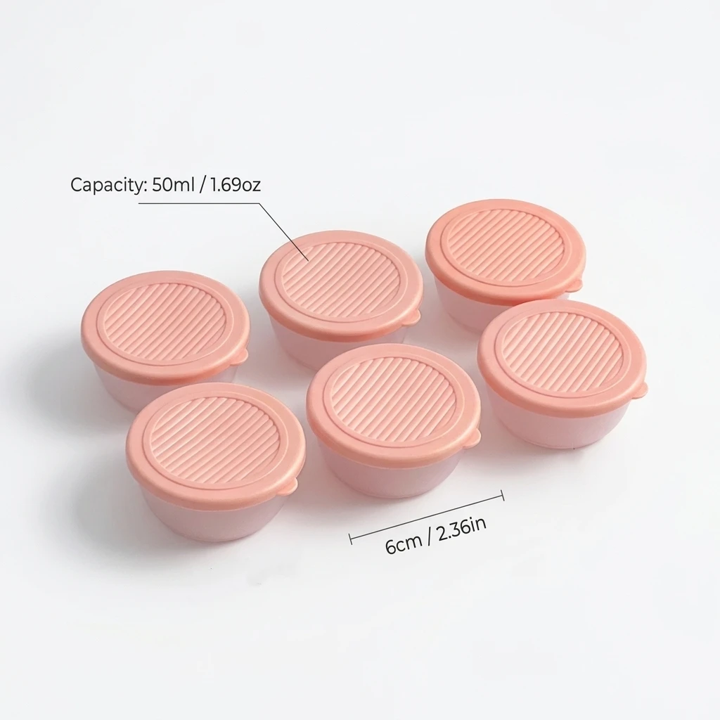 2/6 Stuks Mini Salade Saus Container Outdoor Draagbare Plastic Saus Cup Met Deksel Herbruikbare Lekvrije Moer Snack Voedsel opbergdoos