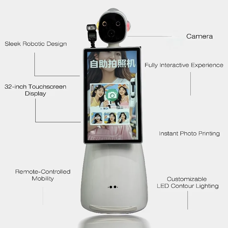 Automatic Photo Booth Machine AI Photo Kiosk Interactive Camera Booth for Brand Promotion Event Marketing