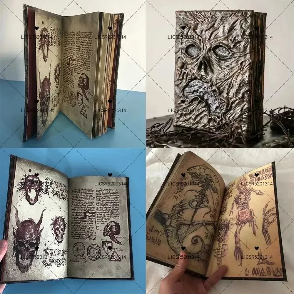 

Decorative Objects Figurines New Necronomicon ResinDark Magic Book Demon Evil Dead Summon Book Horror Movie Prop Collection Hall