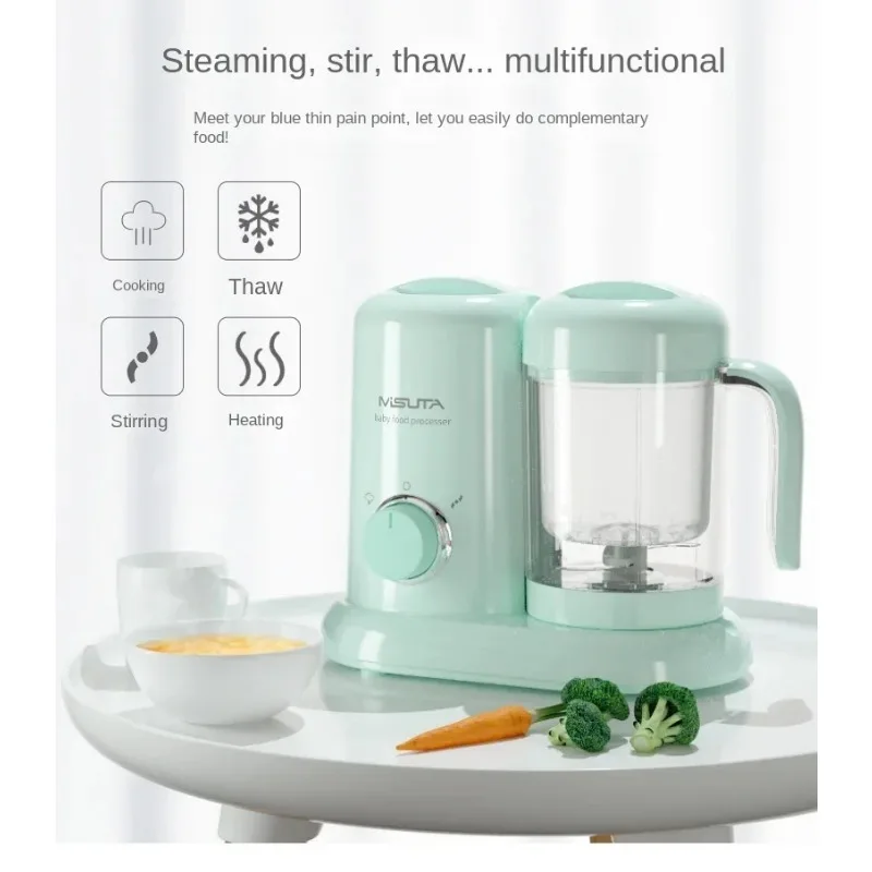 Baby Food Maker all-in-one Baby Food Processor and Steamer Baby Blender Multifunctional Baby Puree Maker Dishwasher Safe Green