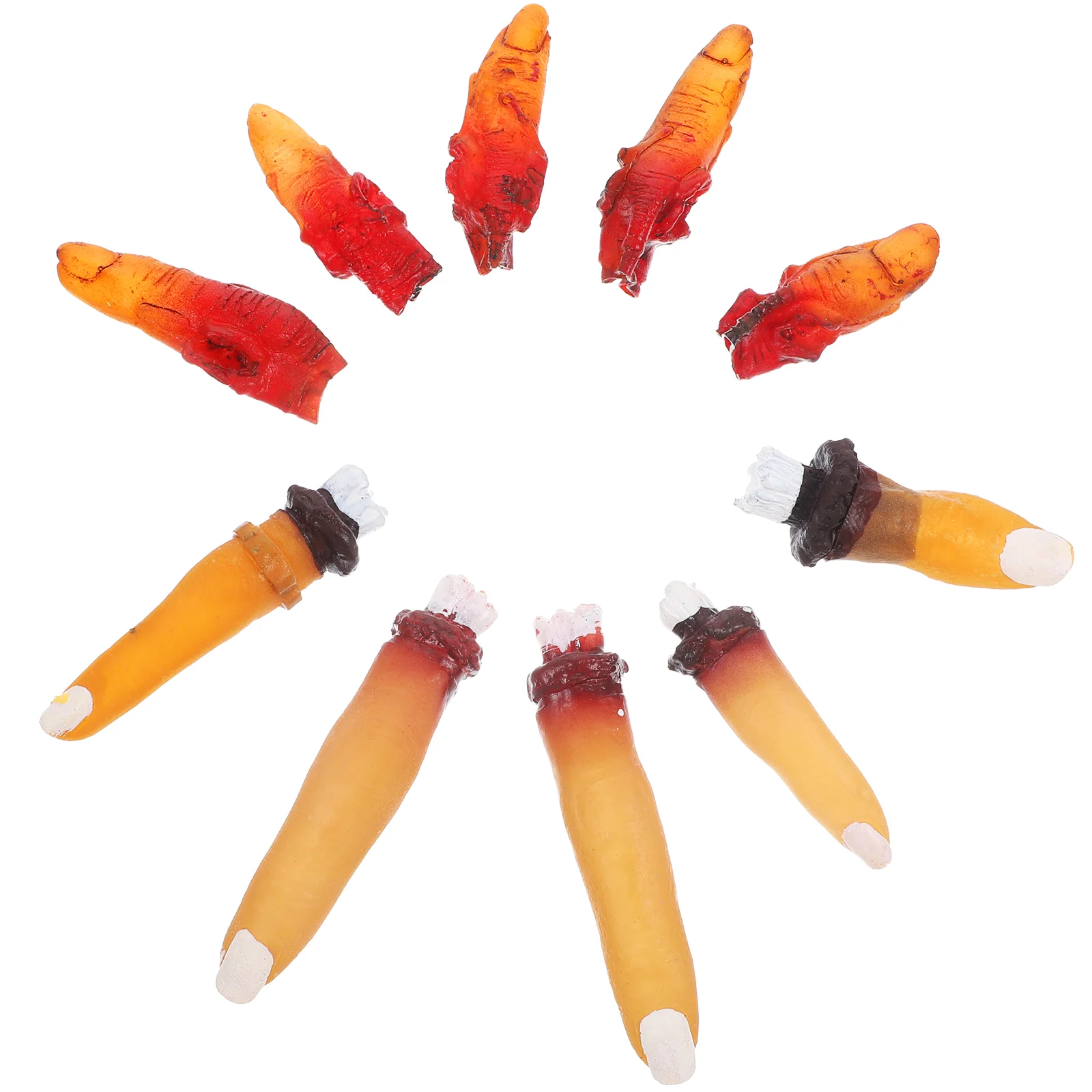 

10 Pcs Halloween Simulation Severed Finger Party Supplies Prank Blood Hands Toy Fake Decorate Room Decoration Props Tricky