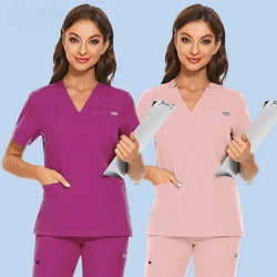 Camisetas de trabajo de moda para dentista, uniforme médico, uniforme de cirugía, tienda de mascotas, médico, enfermera, blusa de enfermería