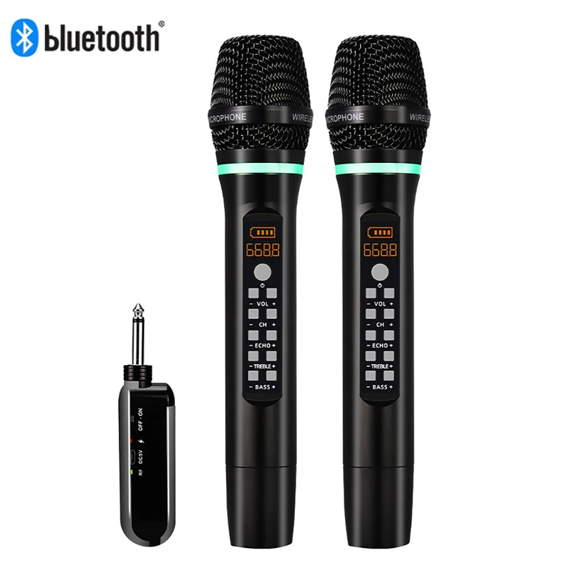 

Pro UHF Wireless Microphone Handheld Bluetooth Karaoke Mic Recording Studio Home Party Singing for Car Speaker Church Show