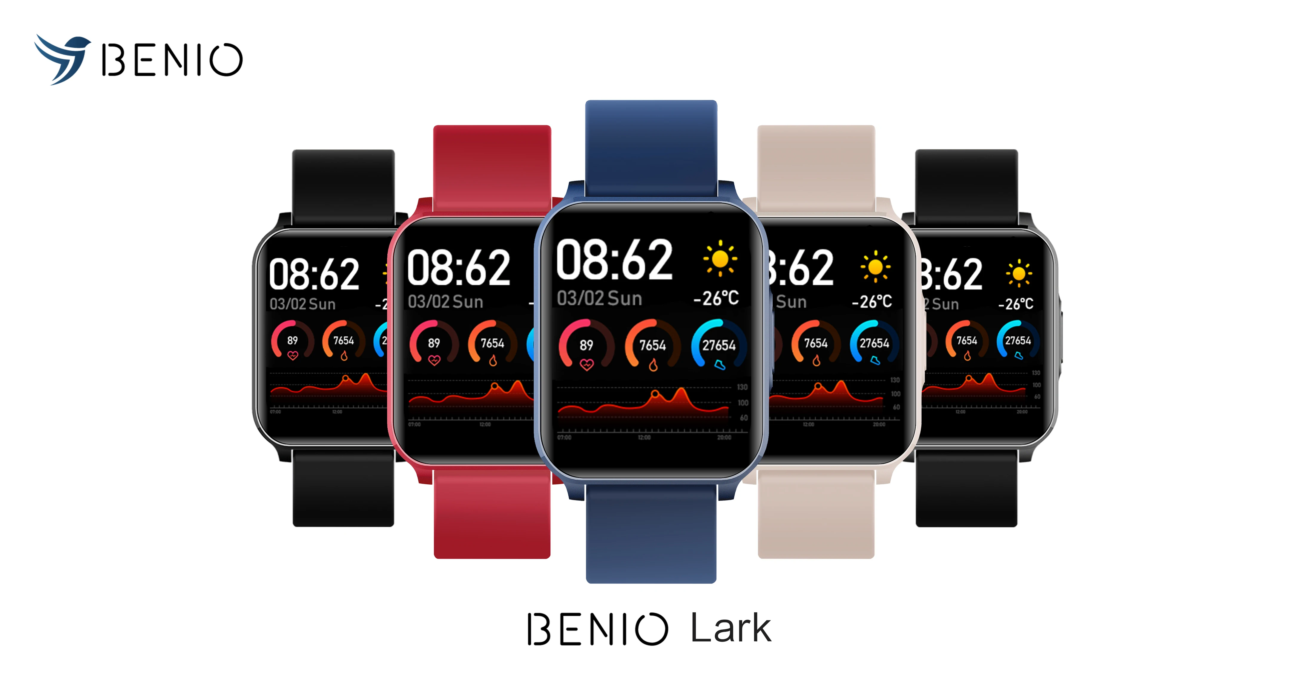 

BENIO Lark Smart Watch Fitness Tracker,Heart Rate Monitor,Blood Oxygen Tracking,22 Sport Modes,1.69 Inch Touch Screen Smartw