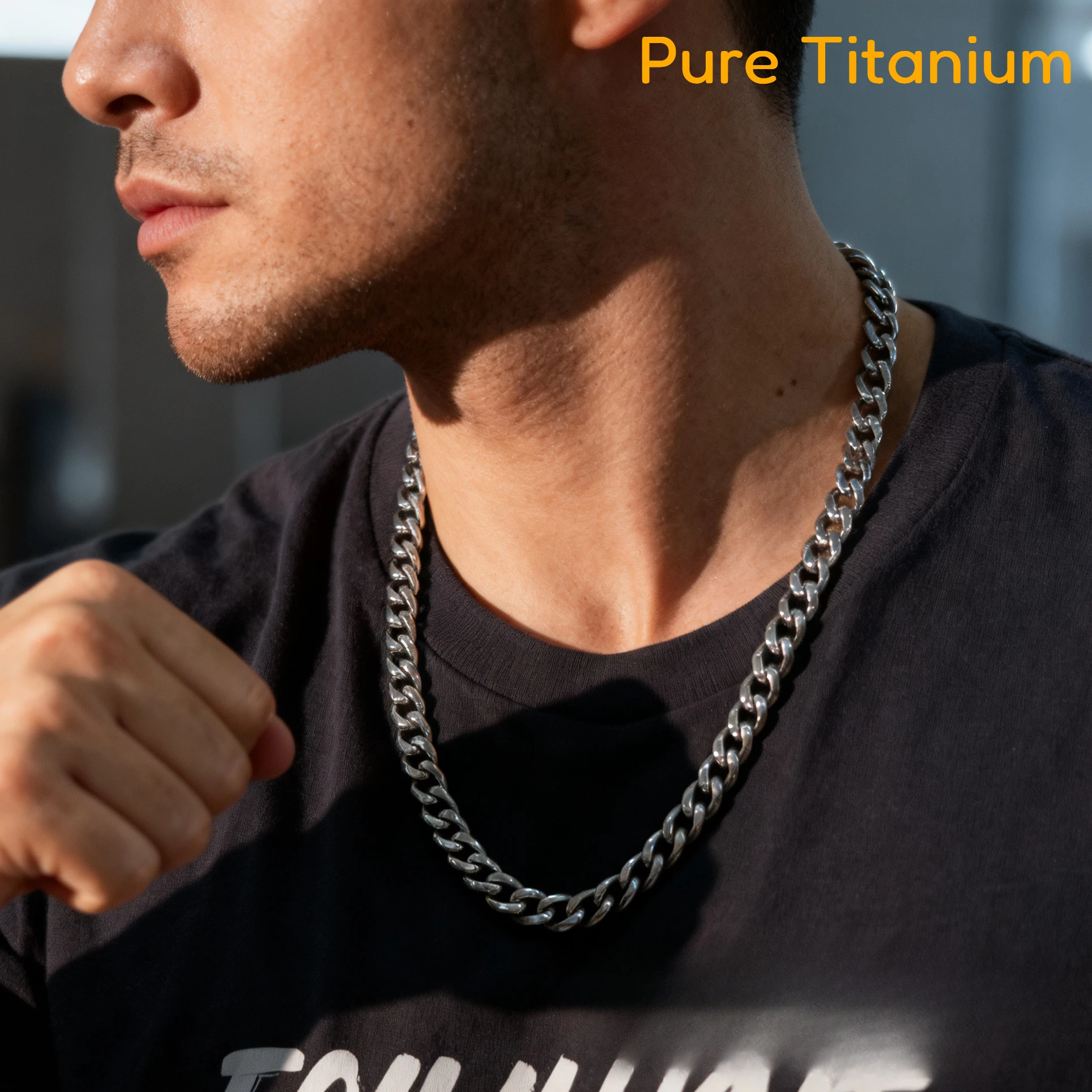 

Модное ожерелье-цепочка из чистого титана с кубинскими звеньями для мужчин, приятные для кожи, хип-хоп, пары, промышленные шикарные браслеты-цепочки, ожерелья