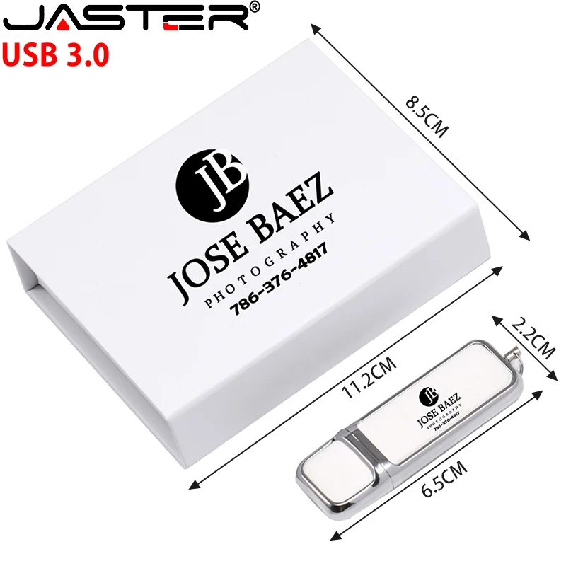 JASTER Leather USB 3.0 Flash Drives 128GB Color Printing Pen Drive 64GB Free Custom Logo Memory Stick 32G Creative Business Gift