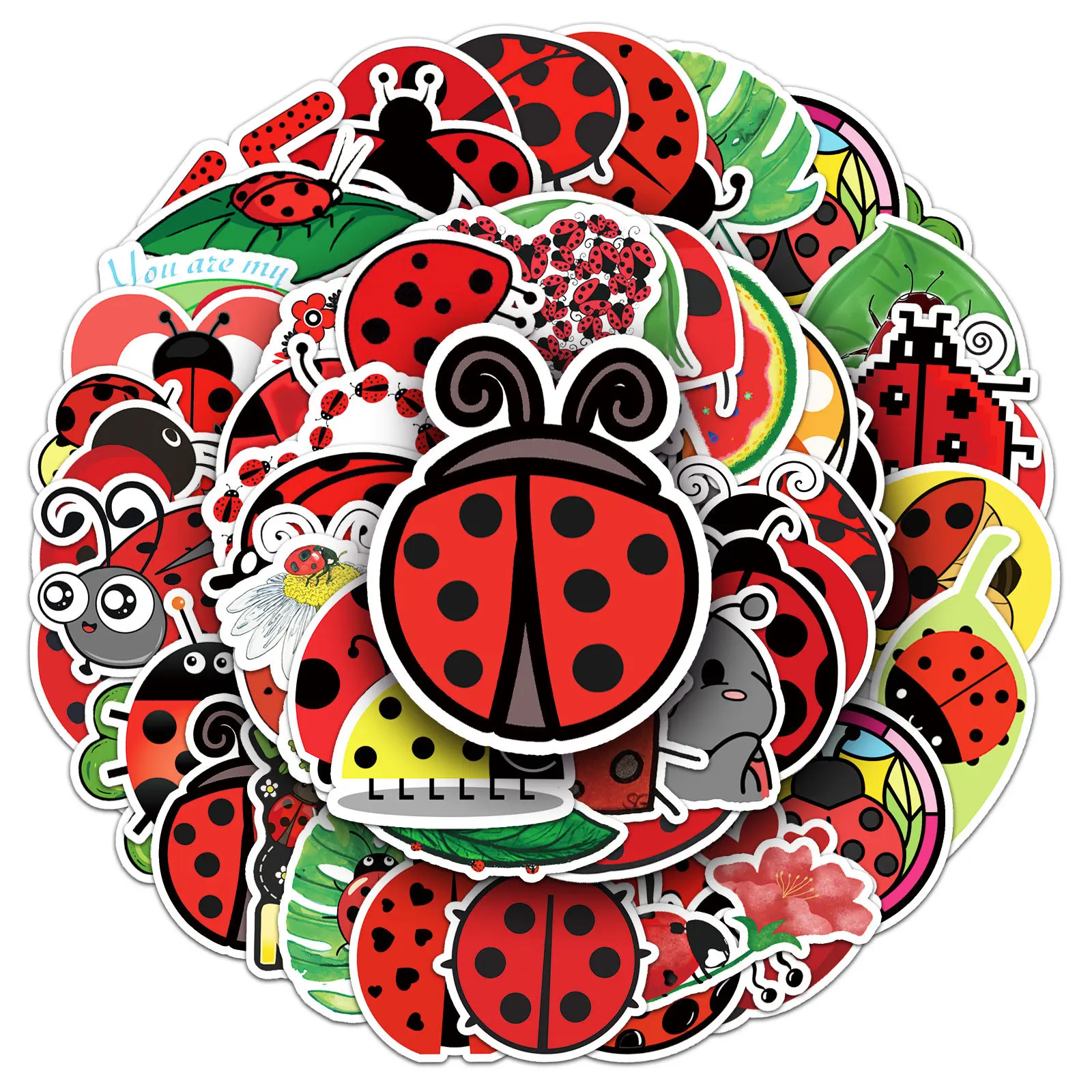 10/50PCS Ladybug series Cartoon Cute Graffiti Stickers Suitcase Laptop Guitar Phone Skateboard Personalized Decoration Stickers