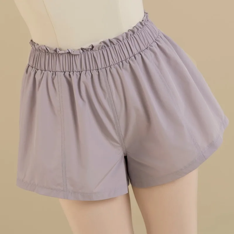 Women Ballet Dance Shorts Female High-waisted Ruffled Lace Short Loose Women'sballet Dance Wear Adult Basic Training Clothes