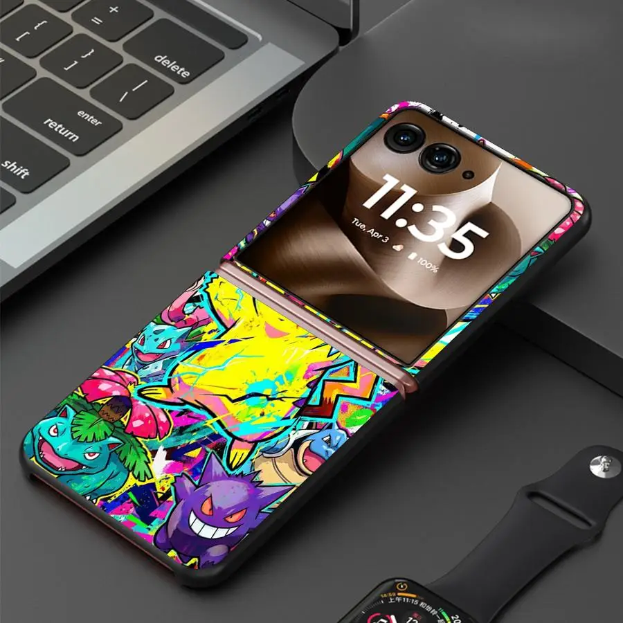 Back Phone Cover Luxury Funda Case for Motorola 50 60 Ultra 50/60 Hot Comic Pokemon Art - view 3