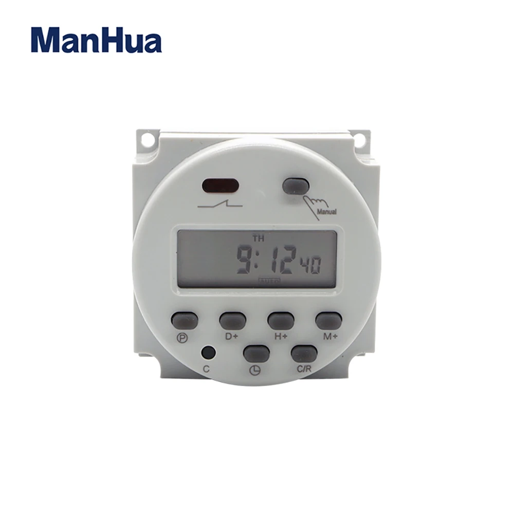 

ManHua 12VDC/220-240V 16A LCD MT101 Digital Timer Switch Programmer Electronical Programmable Automatic Cyclic