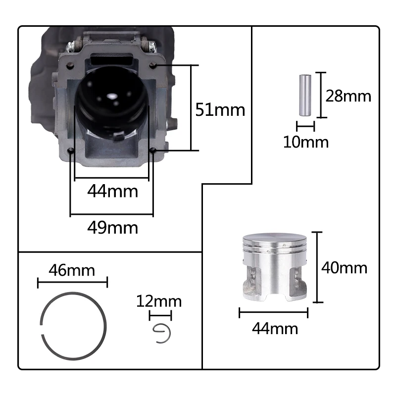 XCAN Cylinder Piston Kit Replacement OEM 1143 020 1203 for Stihl MS251 MS251C MS251CBE NS251CBE-2MIX MS251 Chainsaw Garden Tool