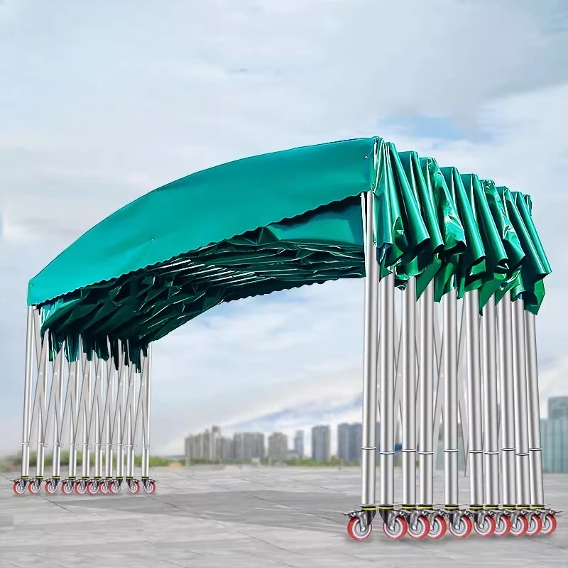 

Large mobile push-pull canopy Telescopic parking shed Rainproof barbecue stall awning