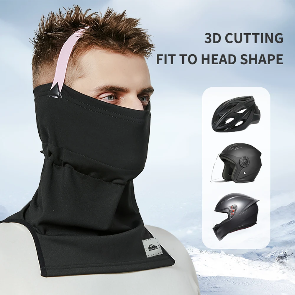 Maschera da sci invernale maschera calda uomo e donna ciclismo copricapo da sci protezione antivento per il viso sciarpa per il collo più velluto ad alta elasticità