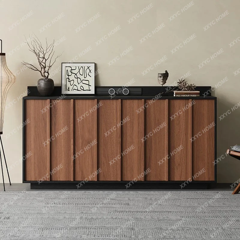 

Пристенный буфет в средневековом стиле, чайный шкаф, низкий шкафчик, минималистичный шкаф из массива дерева